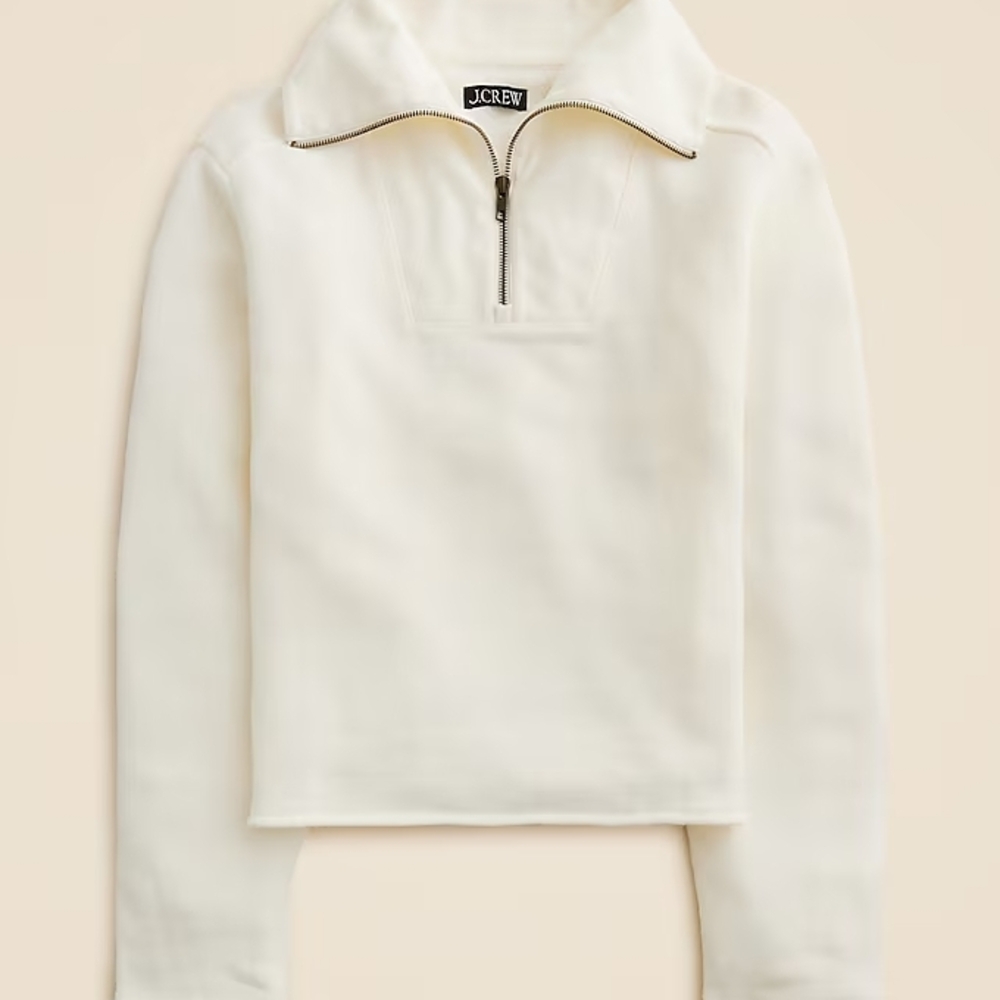J. Crew Women's Cream Half-Zip Sweater